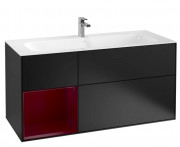 Тумба под раковину Villeroy & Boch Finion 119,6х49,8 см с подсветкой МДФ черный матовый лак/пион матовый лак F060HBPD