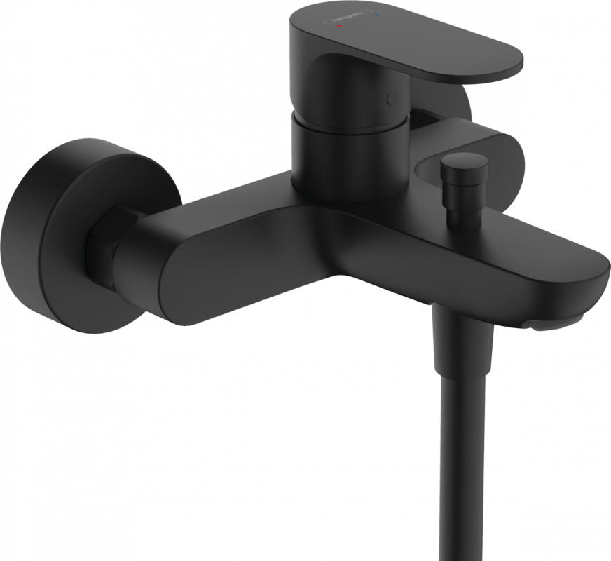 Смеситель для ванной Hansgrohe Rebris S на 2 потребителя настенный однорычажный черный матовый 72443670