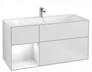 Тумба под раковину Villeroy & Boch Finion 119,6х49,8 см с подсветкой МДФ белый матовый лак/глянцевый белый лак F060GFMT