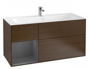 Тумба під раковину Villeroy & Boch Finion 119,6х49,8 см з підсвічуванням ДСП шпон волоського горіха/антрацит матовий лак F060GKGN