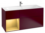 Тумба под раковину Villeroy & Boch Finion 119,6х49,8 см с подсветкой МДФ пион матовый лак/золотой матовый лак F060HFHB