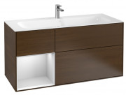 Тумба под раковину Villeroy & Boch Finion 119,6х49,8 см с подсветкой ДСП шпон грецкого ореха/белый матовый лак F060MTGN