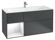 Тумба под раковину Villeroy & Boch Finion 119,6х49,8 см с подсветкой МДФ темно-синий матовый лак/глянцевый белый лак F060GFHG