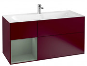 Тумба под раковину Villeroy & Boch Finion 119,6х49,8 см с подсветкой МДФ пион матовый лак/оливковый матовый лак F060GMHB