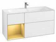Тумба под раковину Villeroy & Boch Finion 119,6х49,8 см с подсветкой МДФ глянцевый белый лак/золотой матовый лак F060HFGF