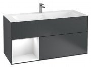 Тумба под раковину Villeroy & Boch Finion 119,6х49,8 см с подсветкой МДФ темно-синий матовый лак/глянцевый белый лак F060GFHG