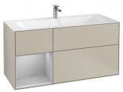 Тумба под раковину Villeroy & Boch Finion 119,6х49,8 см с подсветкой МДФ песок матовый лак/светло-серый матовый лак F060GJHH