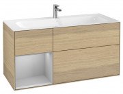 Тумба під раковину Villeroy & Boch Finion 119,6х49,8 см з підсвічуванням ДСП шпон дуба/світло-сірий матовий лак F060GJPC