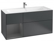 Тумба под раковину Villeroy & Boch Finion 119,6х49,8 см с подсветкой МДФ темно-синий матовый лак/антрацит матовый лак F060GKHG