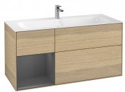 Тумба под раковину Villeroy & Boch Finion 119,6х49,8 см с подсветкой ДСП шпон дуба/антрацит матовый лак F060GKPC