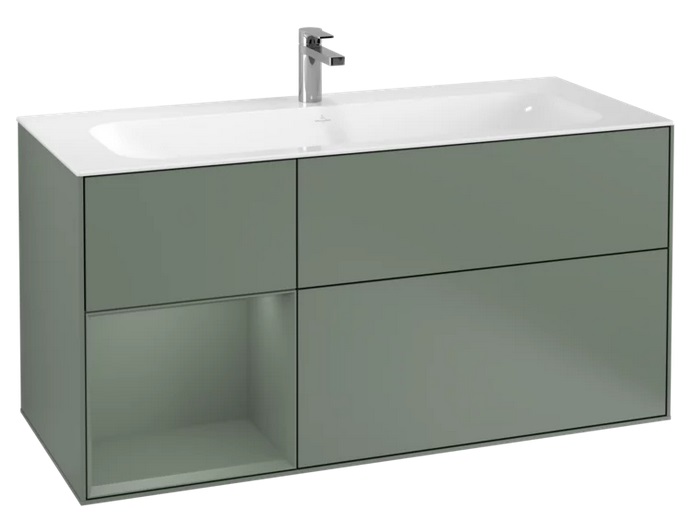 Тумба под раковину Villeroy & Boch Finion 119,6х49,8 см с подсветкой МДФ оливковый матовый лак F060GMGM