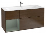 Тумба под раковину Villeroy & Boch Finion 119,6х49,8 см с подсветкой ДСП шпон грецкого ореха/оливковый матовый лак F060GMGN