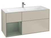 Тумба под раковину Villeroy & Boch Finion 119,6х49,8 см с подсветкой МДФ песок матовый лак/оливковый матовый лак F060GMHH
