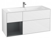 Тумба під раковину Villeroy & Boch Finion 119,6х49,8 см з підсвічуванням МДФ білий глянцевий лак/темно-синій лак F060HGGF