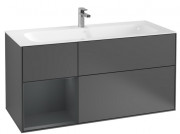 Тумба под раковину Villeroy & Boch Finion 119,6х49,8 см с подсветкой МДФ антрацит матовый лак/темно-синий матовый лак F060HGGK