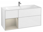 Тумба под раковину Villeroy & Boch Finion 119,6х49,8 см с подсветкой МДФ глянцевый белый лак/песок матовый лак F060HHGF