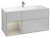 Тумба під раковину Villeroy & Boch Finion 119,6х49,8 см з підсвічуванням МДФ світло-сірий матовий лак/пісок матовий лак F060HHGJ