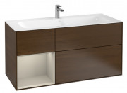 Тумба под раковину Villeroy & Boch Finion 119,6х49,8 см с подсветкой ДСП шпон грецкого ореха/песок матовый лак F060HHGN