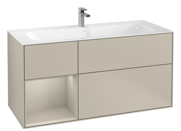 Тумба под раковину Villeroy & Boch Finion 119,6х49,8 см с подсветкой МДФ песок матовый лак F060HHHH