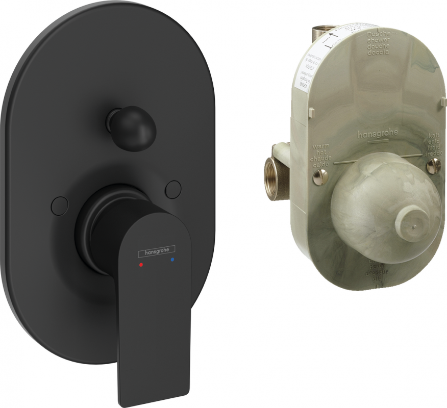 Змішувач прихованого монтажу Hansgrohe Rebris E одноважільний чорний матовий 72458670