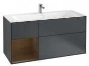 Тумба под раковину Villeroy & Boch Finion 119,6х49,8 см с подсветкой МДФ темно-синий матовый лак/шпон грецкого ореха F060GNHG