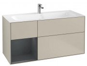 Тумба під раковину Villeroy & Boch Finion 119,6х49,8 см із підсвічуванням МДФ пісок матовий лак/темно-синій матовий лак F060HGHH