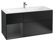 Тумба под раковину Villeroy & Boch Finion 119,6х49,8 см с подсветкой МДФ черный матовый лак/темно-синий матовый лак F060HGPD