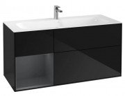 Тумба под раковину Villeroy & Boch Finion 119,6х49,8 см с подсветкой МДФ глянцевый черный лак/темно-синий матовый лак F060HGPH