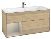 Тумба під раковину Villeroy & Boch Finion 119,6х49,8 см з підсвічуванням ДСП шпон дуба/пісок матовий лак F060HHPC