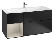 Тумба под раковину Villeroy & Boch Finion 119,6х49,8 см с подсветкой МДФ черный матовый лак/песок матовый лак F060HHPD