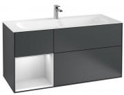 Тумба под раковину Villeroy & Boch Finion 119,6х49,8 см с подсветкой МДФ темно-синий матовый лак/белый матовый лак F060MTHG