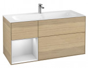 Тумба під раковину Villeroy & Boch Finion 119,6х49,8 см з підсвічуванням ДСП шпон дуба/білий матовий лак F060MTPC