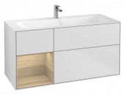 Тумба под раковину Villeroy & Boch Finion 119,6х49,8 см с подсветкой МДФ белый матовый лак/шпон дуба F060PCMT