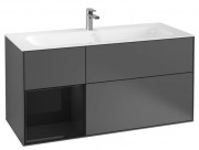 Тумба под раковину Villeroy & Boch Finion 119,6х49,8 см с подсветкой МДФ антрацит матовый лак/глянцевый черный лак F060PHGK