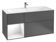 Тумба под раковину Villeroy & Boch Finion 119,6х49,8 см с подсветкой МДФ антрацит матовый/глянцевый белый лак G060GFGK