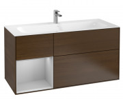 Тумба под раковину Villeroy & Boch Finion 119,6х49,8 см с подсветкой ДСП шпон грецкого ореха/светло-серый матовый лак G060GJGN