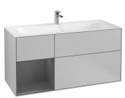 Тумба под раковину Villeroy & Boch Finion 119,6х49,8 см с подсветкой МДФ светло-серый матовый лак/антрацит матовый лак G060GKGJ