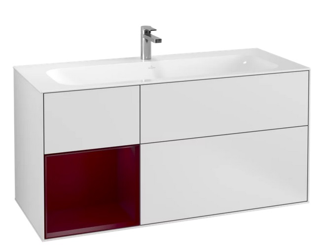 Тумба під раковину Villeroy & Boch Finion 119,6х49,8 см з підсвічуванням МДФ білий матовий лак/півон матовий лак G060HBMT