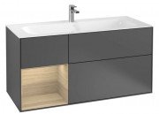 Тумба под раковину Villeroy & Boch Finion 119,6х49,8 см с подсветкой МДФ антрацит матовый лак/шпон дуба F060PCGK