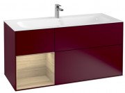 Тумба під раковину Villeroy & Boch Finion 119,6х49,8 см з підсвічуванням МДФ півонія матовий лак/шпон дуба F060PCHB