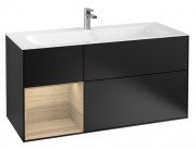 Тумба под раковину Villeroy & Boch Finion 119,6х49,8 см с подсветкой МДФ черный матовый лак/шпон дуба F060PCPD