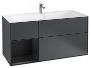 Тумба под раковину Villeroy & Boch Finion 119,6х49,8 см с подсветкой МДФ темно-синий матовый лак/черный матовый лак F060PDHG