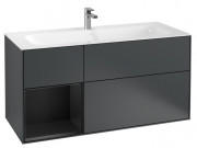 Тумба под раковину Villeroy & Boch Finion 119,6х49,8 см с подсветкой МДФ темно-синий матовый лак/черный матовый лак F060PDHG