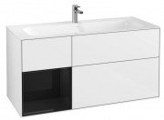 Тумба під раковину Villeroy & Boch Finion 119,6х49,8 см з підсвічуванням МДФ білий глянцевий лак/глянцевий чорний лак F060PHGF