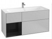 Тумба під раковину Villeroy & Boch Finion 119,6х49,8 см з підсвічуванням МДФ світло-сірий матовий лак/глянцевий чорний лак F060PHGJ