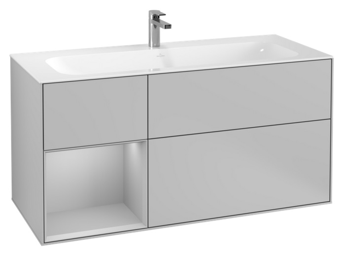 Тумба під раковину Villeroy & Boch Finion 119,6х49,8 см з підсвічуванням МДФ світло-сірий матовий лак G060GJGJ