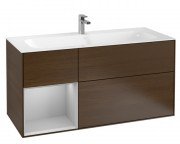 Тумба под раковину Villeroy & Boch Finion 119,6х49,8 см с подсветкой ДСП шпон грецкого ореха/светло-серый матовый лак G060GJGN