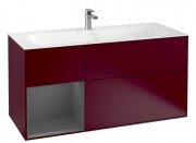 Тумба под раковину Villeroy & Boch Finion 119,6х49,8 см с подсветкой МДФ пион матовый лак/антрацит матовый лак G060GKHB