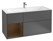Тумба під раковину Villeroy & Boch Finion 119,6х49,8 см з підсвічуванням МДФ антрацит матовий лак/шпон волоського горіха G060GNGK