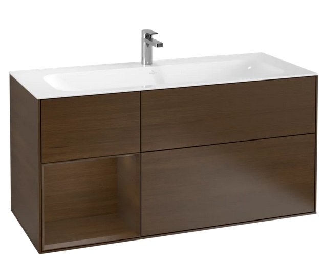 Тумба под раковину Villeroy & Boch Finion 119,6х49,8 см с подсветкой ДСП шпон грецкого ореха G060GNGN